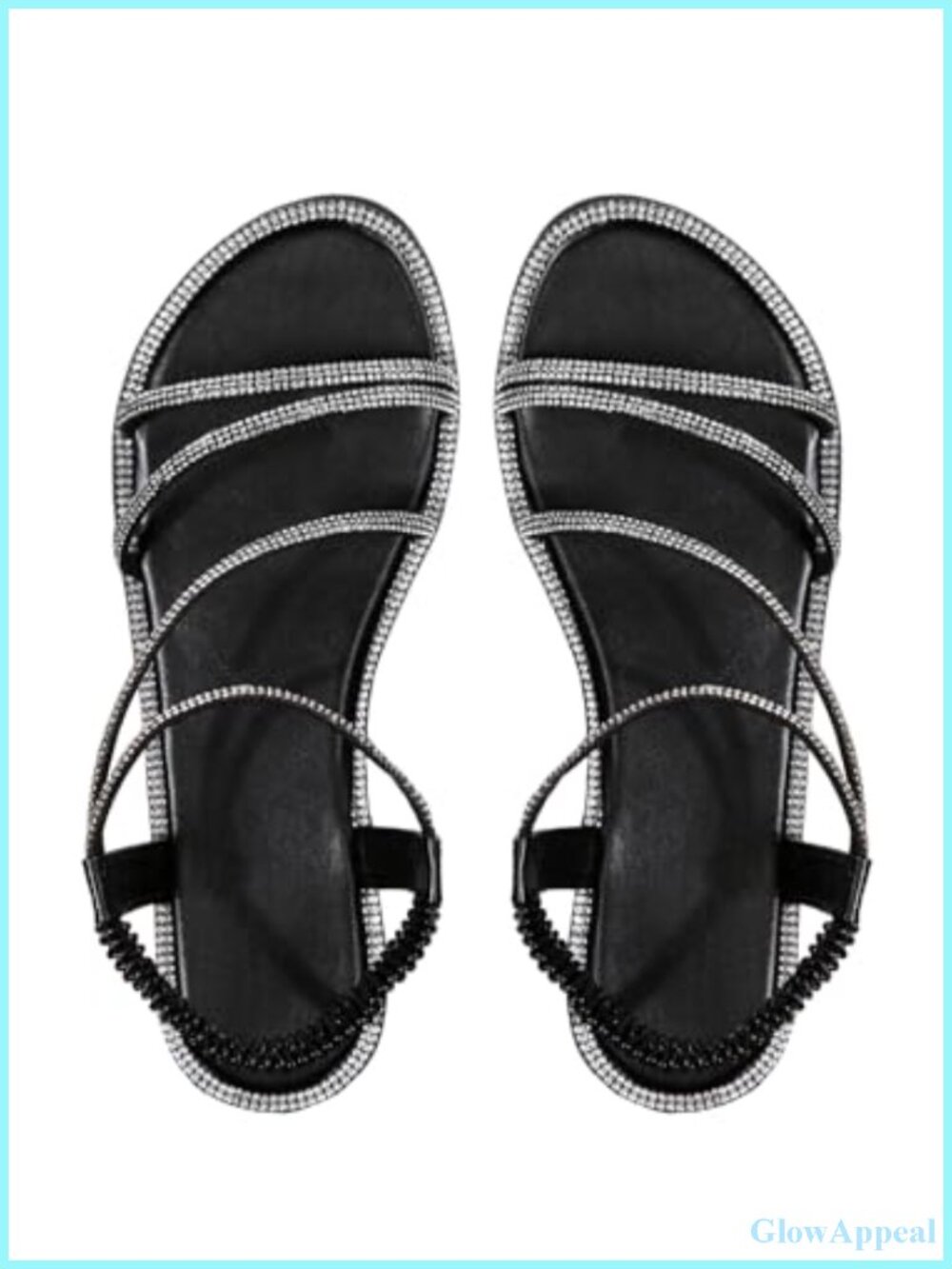 Rhinestone Flat Sandals Strappy Slide Slip On Dressy Casual Beach Summer